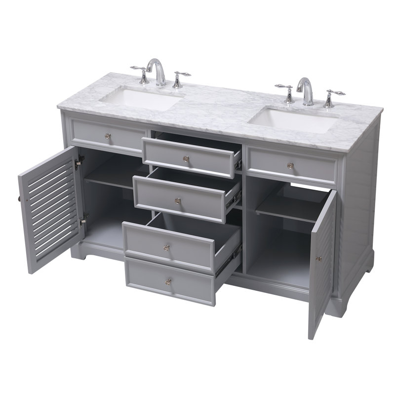 Ensemble de meuble-lavabo double 60 po Closter, Gris