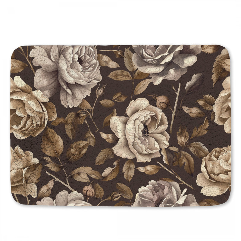Vanessia Microfiber / Microsuede Non-Slip Bath Mat, 17"W x 24"L