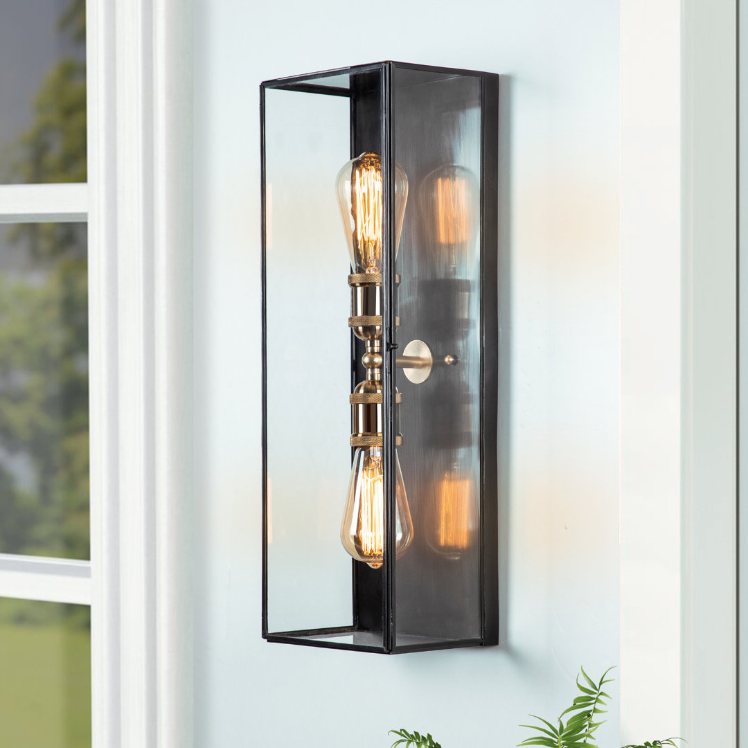 Danyell 2-Light 20"H Solid Brass Rust Resistant Dark Bronze Dimmable Outdoor/Indoor Wall Light Trent Austin Design®