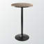 Table de salle à manger Azhaan avec plateau en marbre brun et base en bois massif noir, H 39,5 po x l 23,5 po x P 23,5 po