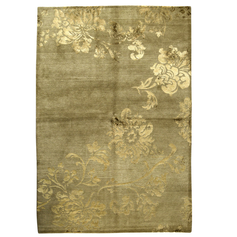 Handmade Silk and Wool Area Rug