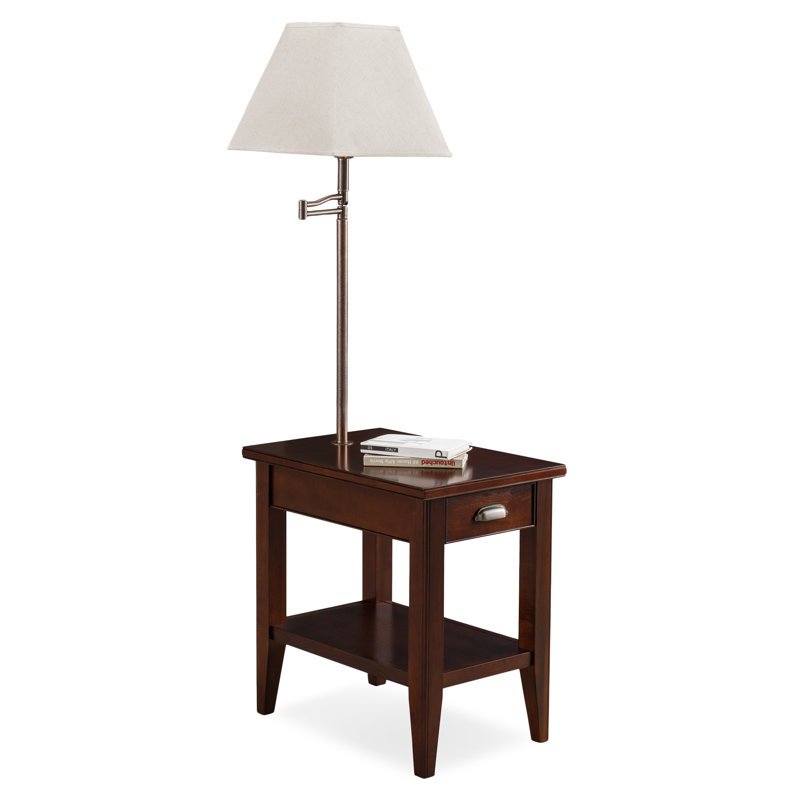 Laurent Solid Wood Lamp Table, Chocolate Cherry