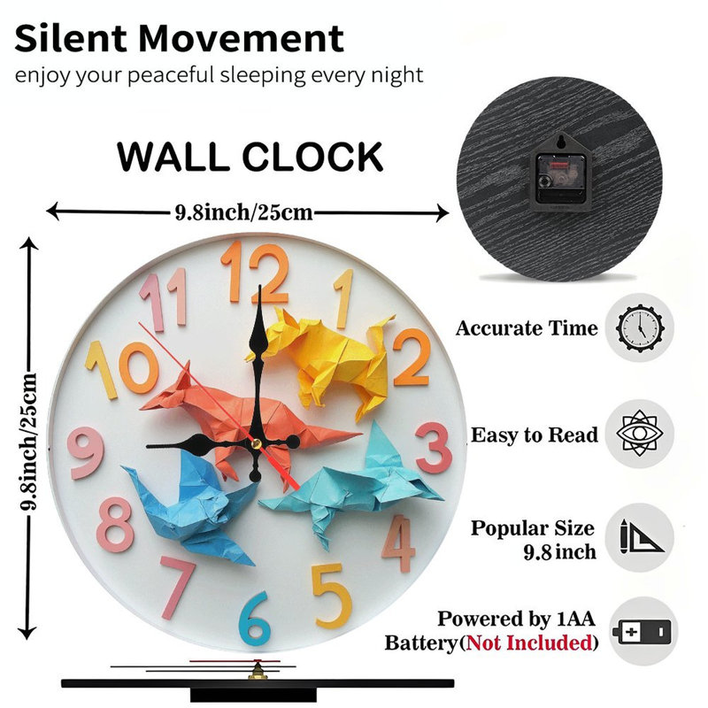 Horloge murale Origami