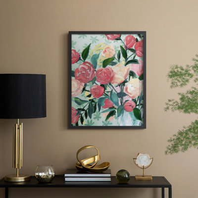 «Painted Posies II», reproduction encadrée - bois massif