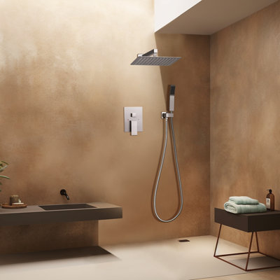 10" Rainfall Shower Head Complete Shower System with Rough-in Valve