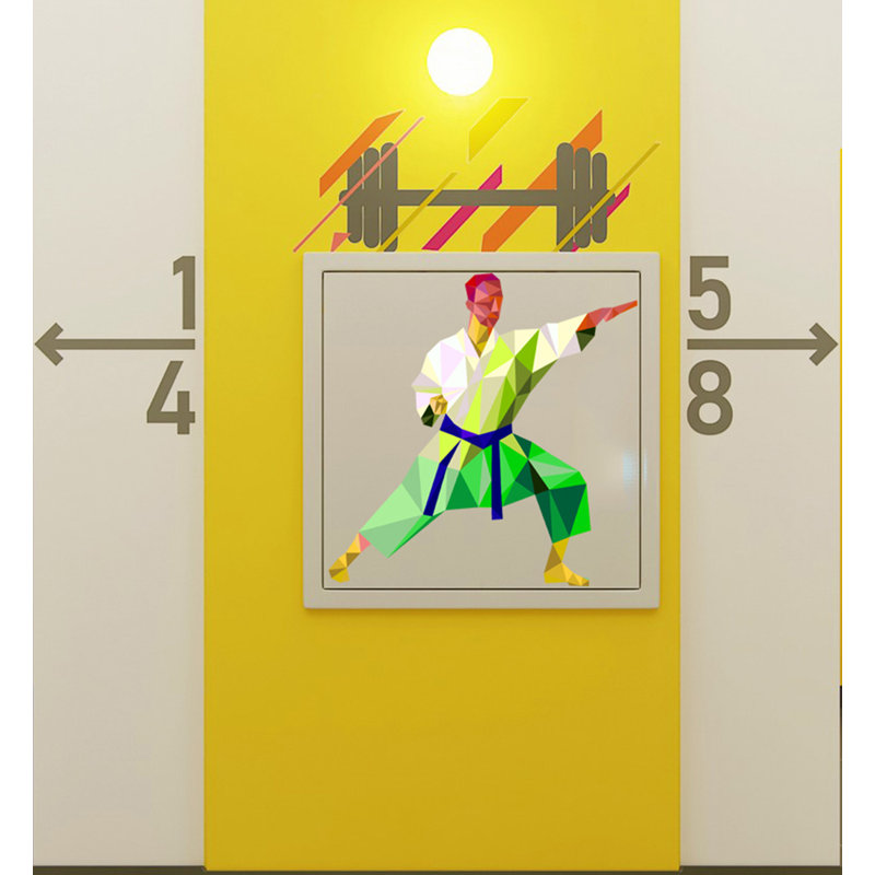Adhésif décoratif de karaté polygonal, H 22 po x l 24 po