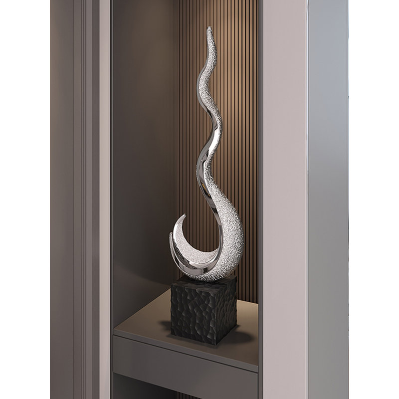 Ornement / décoration en métal électroplaqué moderne et minimaliste "Prosperity", H 23,62 po x l 6,30 po x P 3,94 po