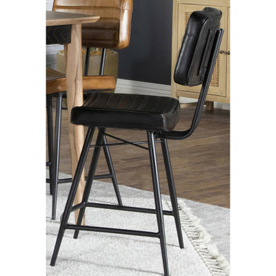 Chaise de comptoir rembourrée avec pieds en métal