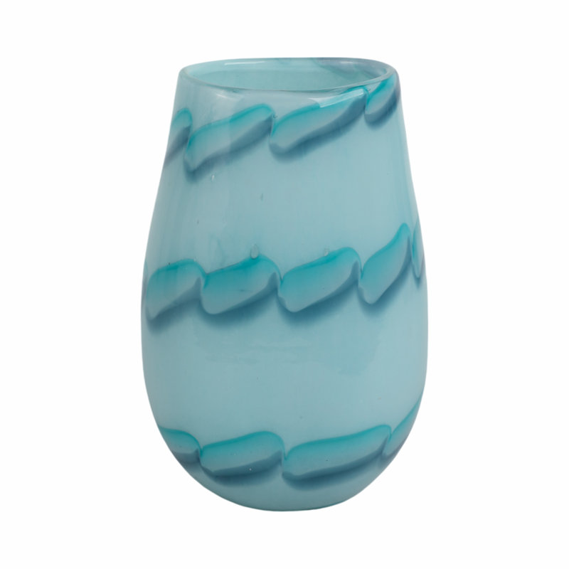 Handmade Glass Table Vase, 9" H x 6" W x 5" D