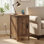 Table de bout avec station de charge, table de chevet étroite avec armoire de rangement,