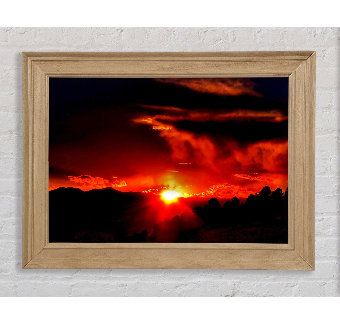 Vibrant Red Sun Clouds - Einzelner Bilderrahmen Kunstdrucke