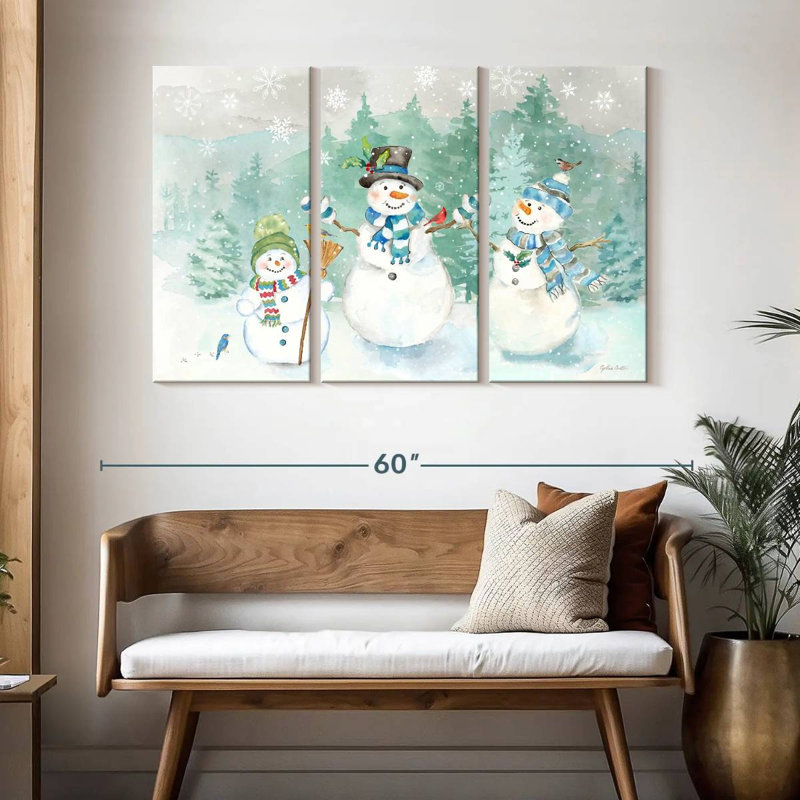 Paysage de bonhomme de neige bleu Lelend Let It Snow, H 32 po x l 50 po