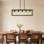 Suspension linéaire de cuisine à 5 lumières de 32 pouces avec accents de cristal