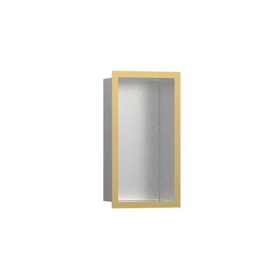 Niche murale individuelle XtraStoris en acier inoxydable brossé avec cadre 15,38 po x 9,5 po x 4 po