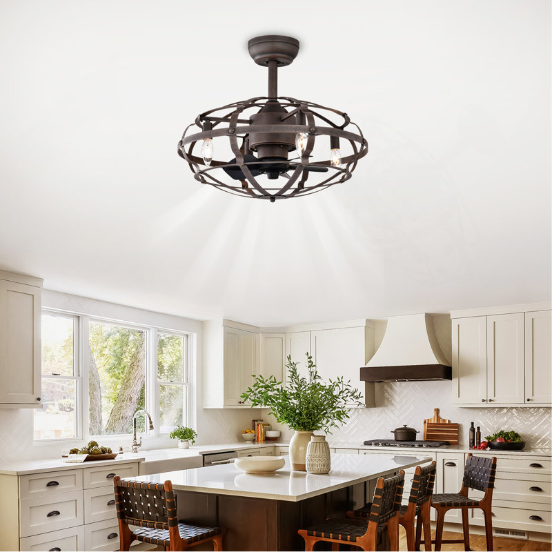 Ventilateur de plafond intérieur moderne avec télécommande Best-Sells, Café