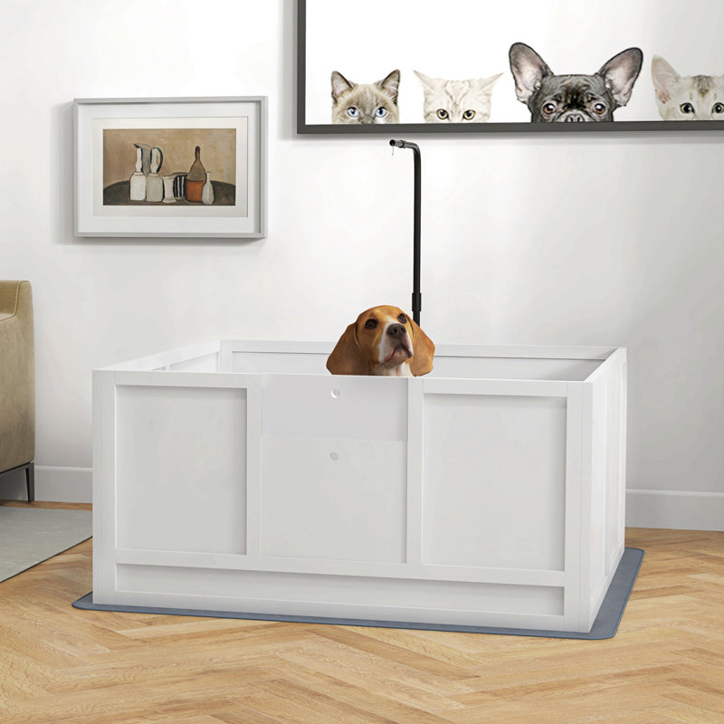 Boîte de mise bas pour chien avec support rétractable Pawhut
