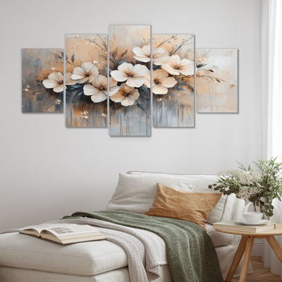 Barrows - Violets Wall Decor - Traditional Wall Art 5 pièces