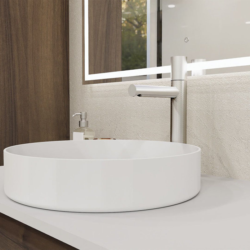 DAX Capri Single Handle Vessel Brass Bathroom Faucet, Chrome