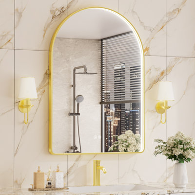 Miroir de salle de bain 40 po x 30 po à DEL, miroir de salle de bain anti-buée