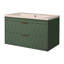 Meuble-lavabo mural 30 po avec lavabo en résine, armoire de rangement flottante avec 2 tiroirs, armoire de salle de bain en bois massif-111123645