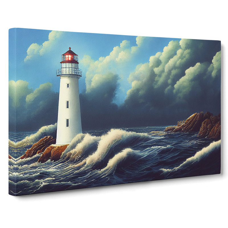 Lighthouse Watercolour Vol.3 - Wrapped Canvas, 50cm H x 76cm W x 3cm D