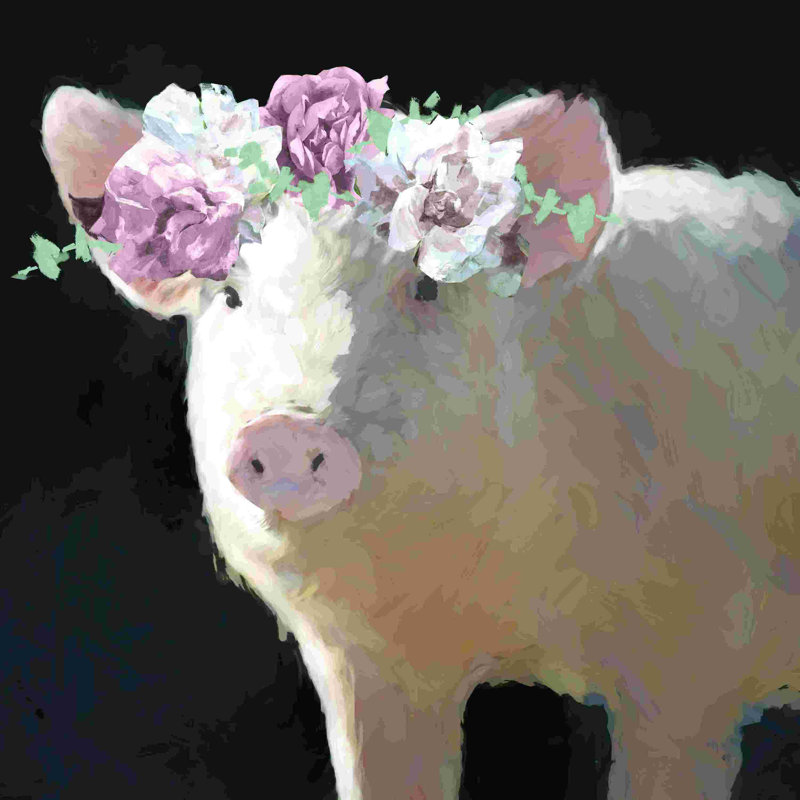 Clémentine le cochon, H 30 po x l 30 po