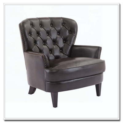 Upholstered Lounge Chair with Nailhead Trim