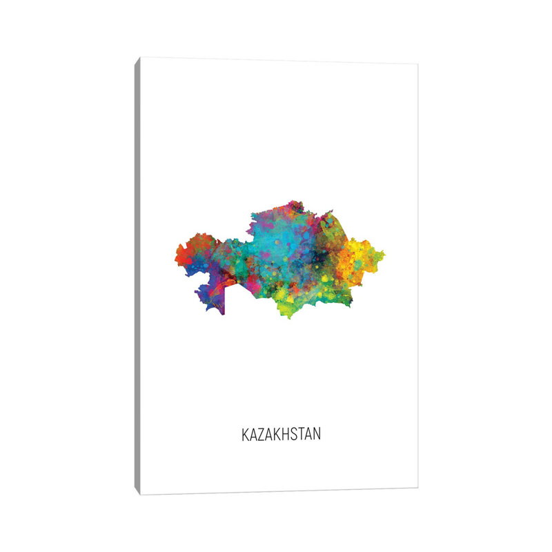 MTO3008-Carte du Kazakhstan, H 60 po x l 40po x P 1,5 po