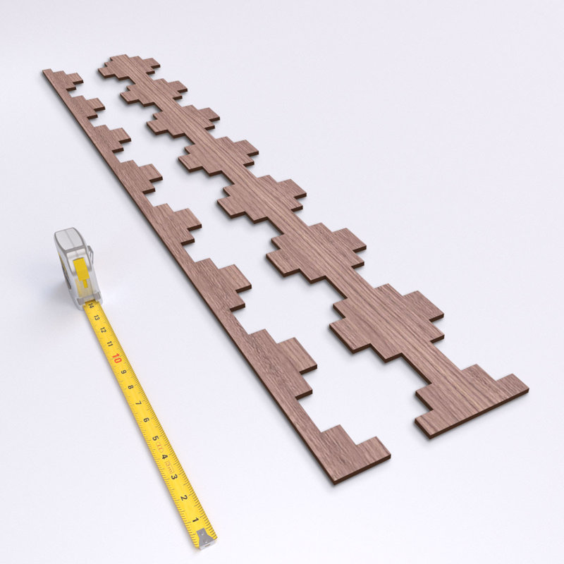 Walnut 47"H Adjustable Wood Decorative Slat Wall Panel Kit