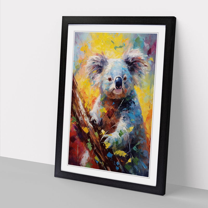 Koala Bear Impressionism - Framed Print, Black, 34cm H x 25cm W x 2cm D