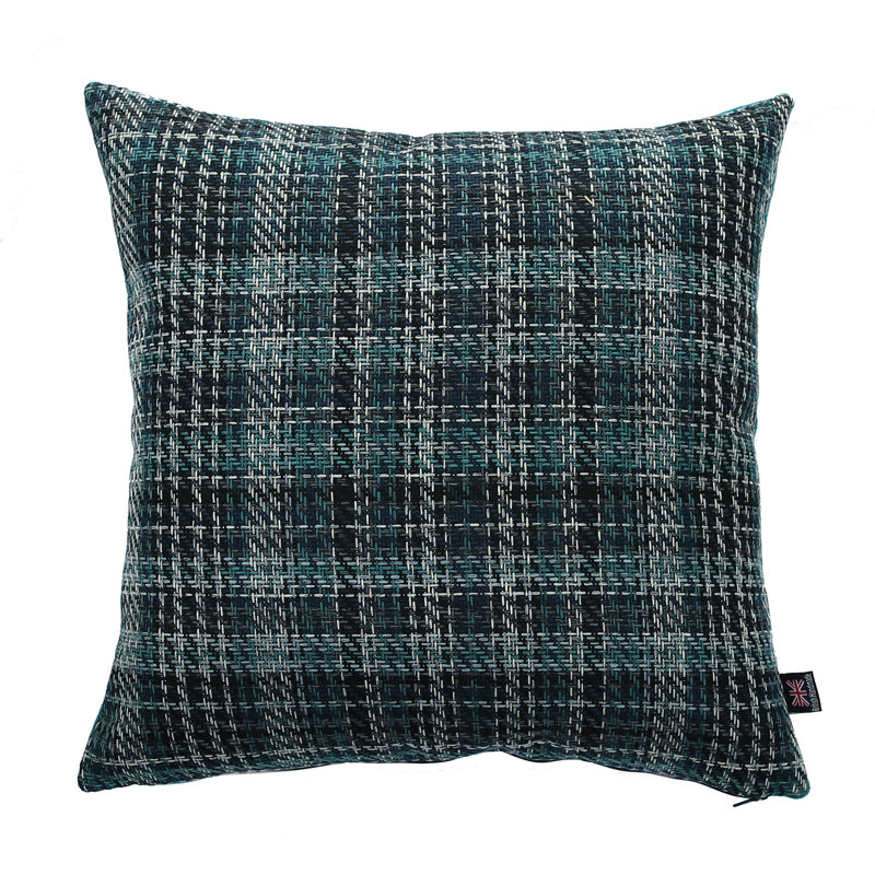 Deemer Plaid Square Cushion, 55 x 55cm, Blue