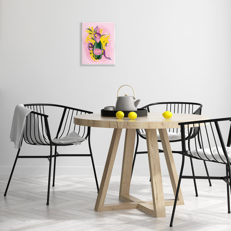 Art floral sur plaque de bouteille de champagne par Be Ni La