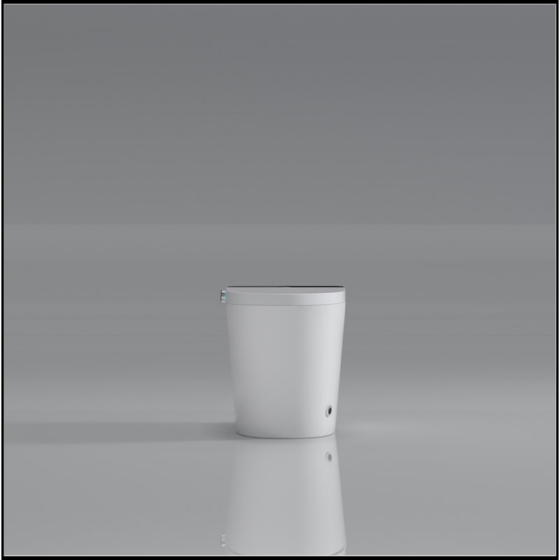 Toilette moderne et intelligente avec siège de bidet intégré, siège d'auto ouverture / fermeture de toilette intelligent, capteur de pied, affichage à DEL, veilleuse, eau chaude et sécheuse, blanc