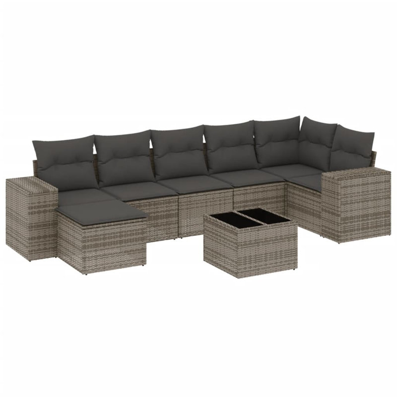 Vidaxl Garden Sofa Set Grey, Dark Grey