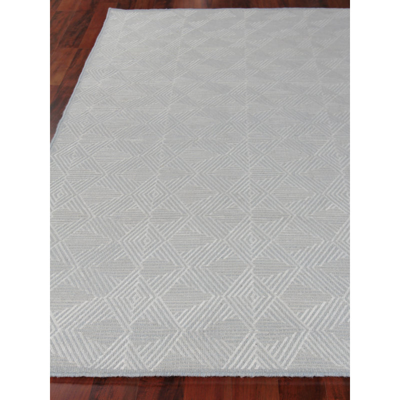 Pavilion Wool Geometric Area Rug in Denim, Rectangle 8' x 10'