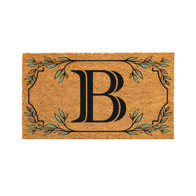 Tapis monogramme en fibre de coco, lettre «K»