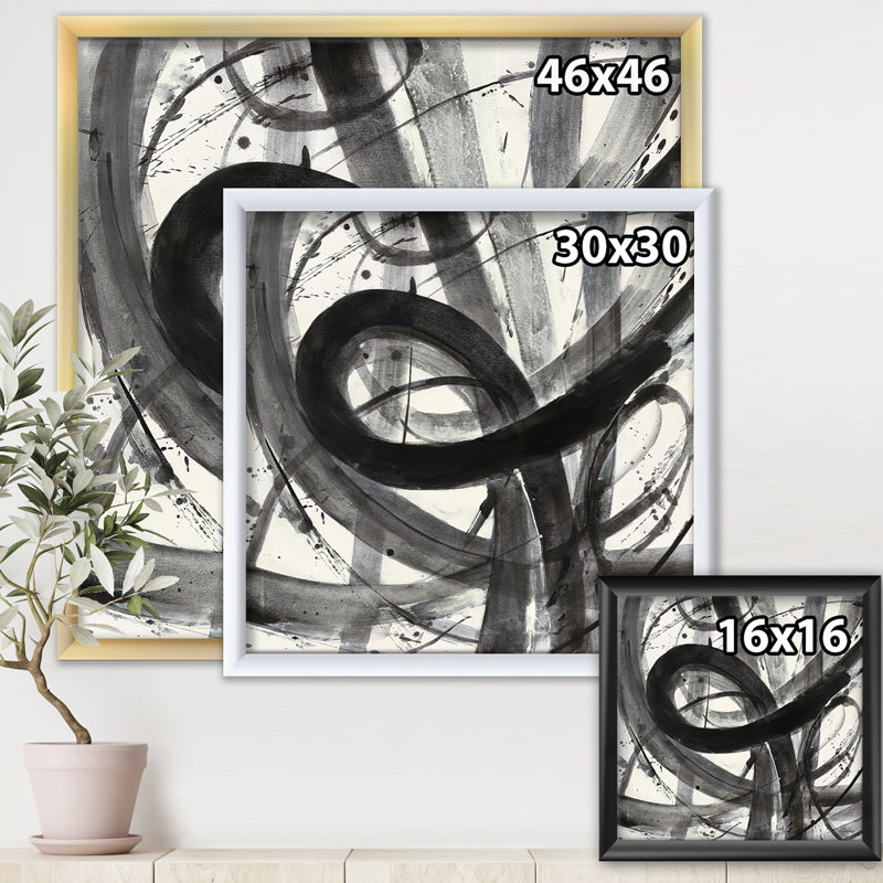 " Minimalistic Roller III ", Gold Framed, 16" H x 16" W x 1" D
