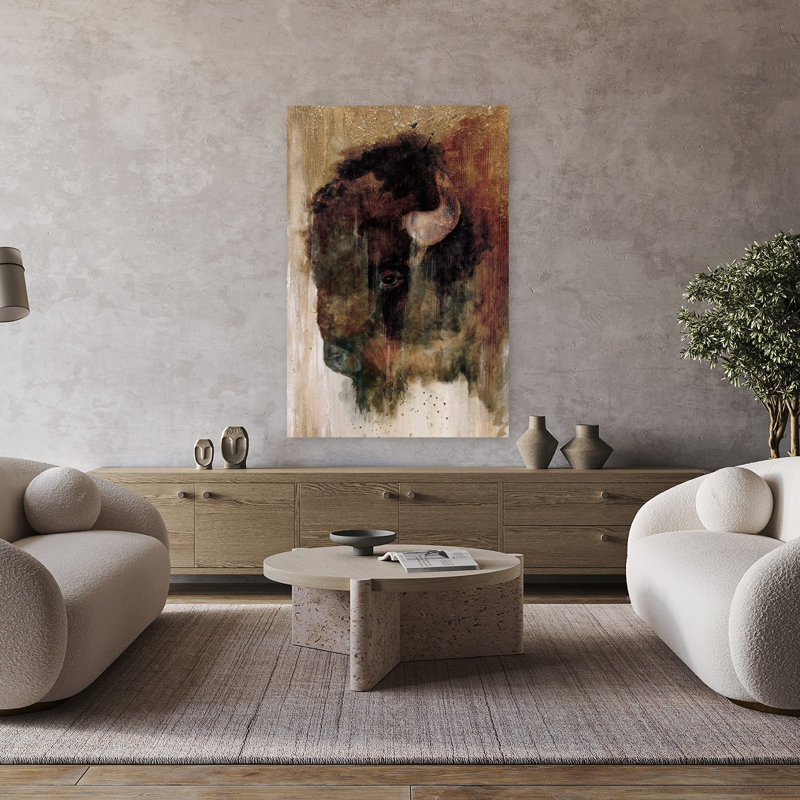 Illusion d'art abstrait contemporain Buffalo, H 48 po x l 32 po