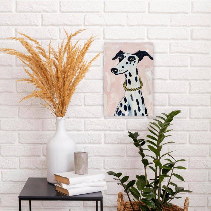 Elegant Dalmatian Portrait Elegant Whimsical Contemporary Dog Portrait Wall Art Print by Mathieu - Print