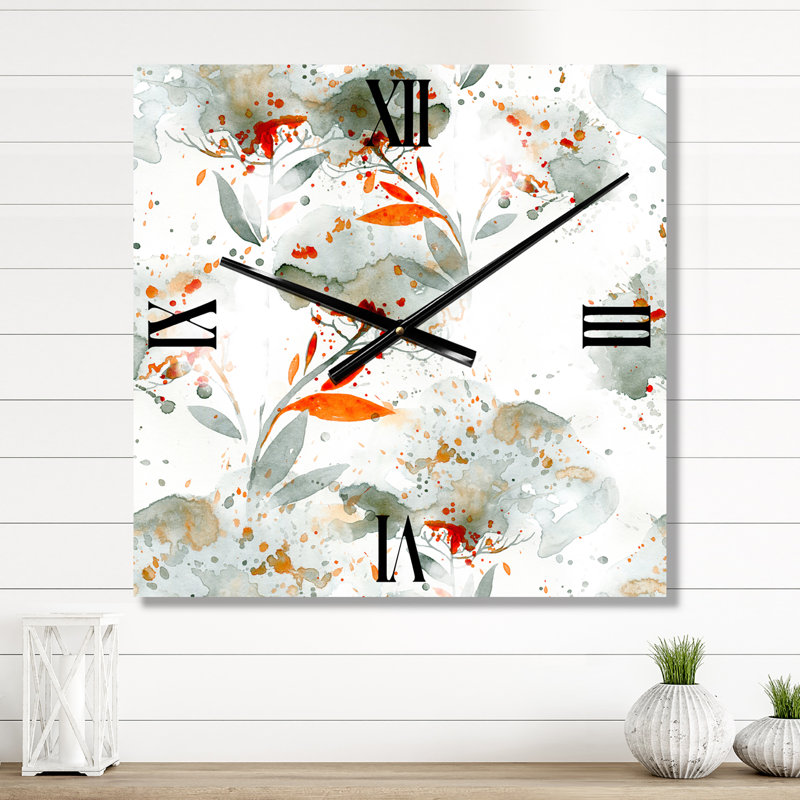 Horloge murale Wildflowers I, Moyen