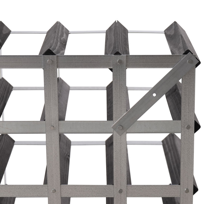 Traditional Wineracks 18 Bottle Wine Bottle Rack, Black