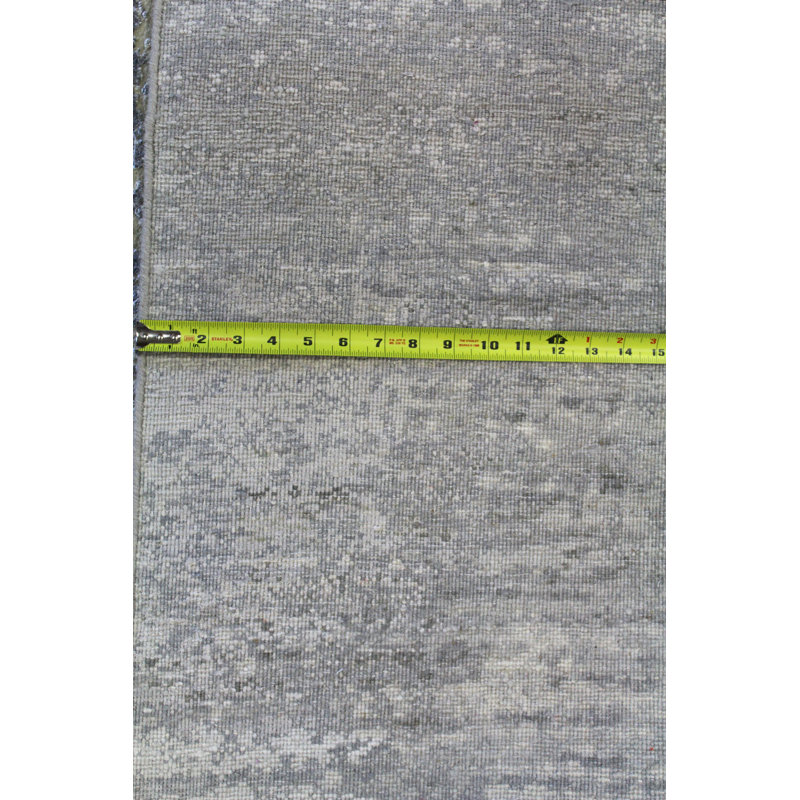 Tapis vert nouvel âge en laine tissé à la main de conception unique 9 pi x 12 pi