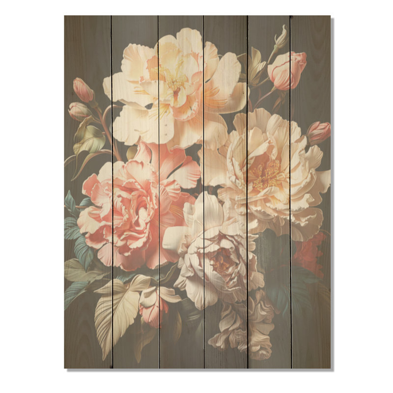Rhododendron orné de fleurs - Rhododendron, art sur bois de pin naturel, H 20 po x l 10 po