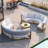 8-Piece Farmhouse Curved Modular Outdoor Patio Sectional Sofa Set with Coffee Table