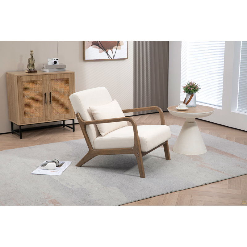  Chaise avec accoudoirs de lecture avec coussin de taille Mid Century