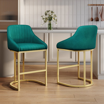 Upholstered Velvet Bar Stool