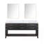 Meuble-lavabo double avec miroirs et tablette ouverte-443525576