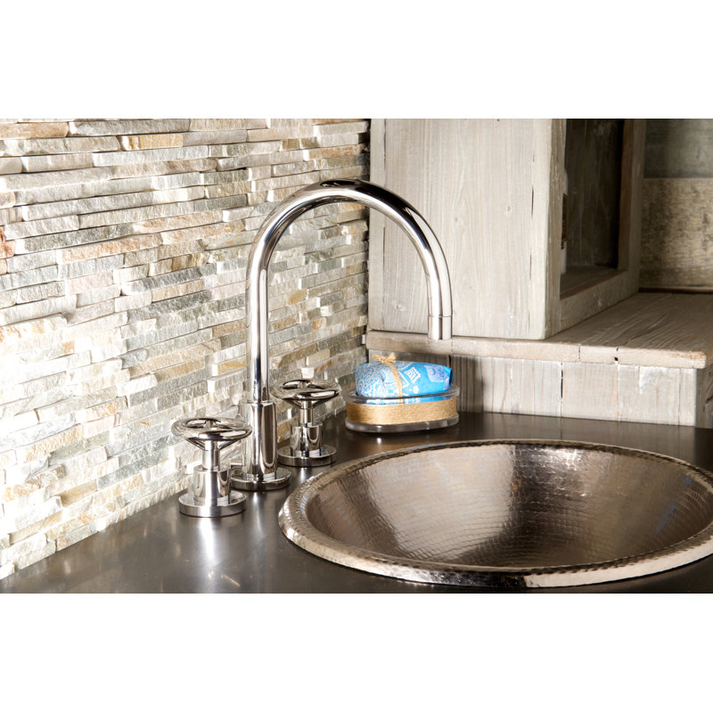 Slater Widespread Bathroom Faucet with Drain Assembly, Antique Brass