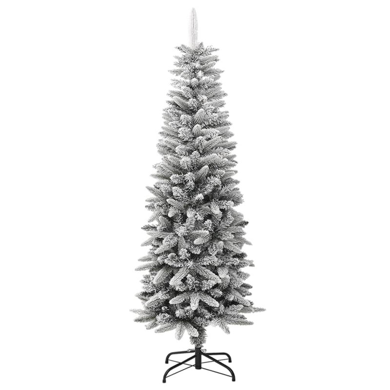Christmas Tree Slim Artificial Xmas Tree with Flocked Snow PVC and PE, 59" x 19.7"