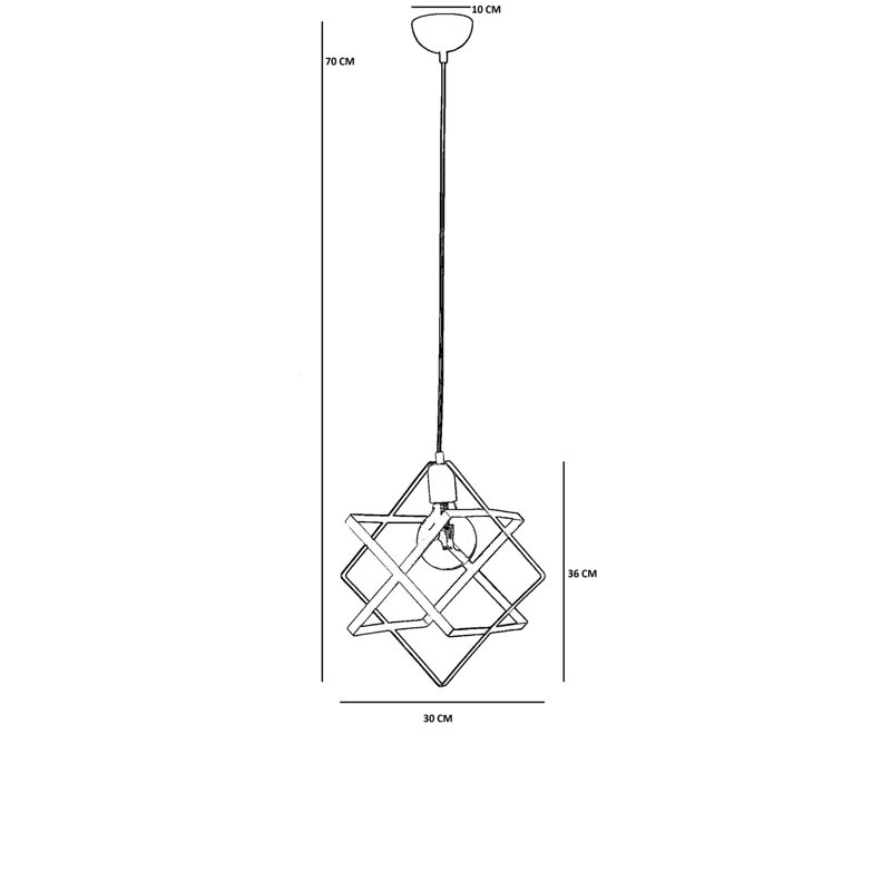 Elegant Mustard Metal Chandelier, Adjustable Height, 11.8 x 14.2 inches | Durable Metal Body, Ø11.8 x 2.8 inches Base Plate | E27 Socket, Max 40W (Bulb Not Included) | Stylish Lighting for Dining Room & Living Spaces
